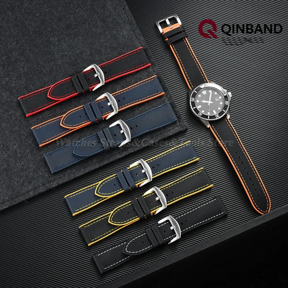 Bracelet nylon caoutchouc 18 à 24 mm étanche