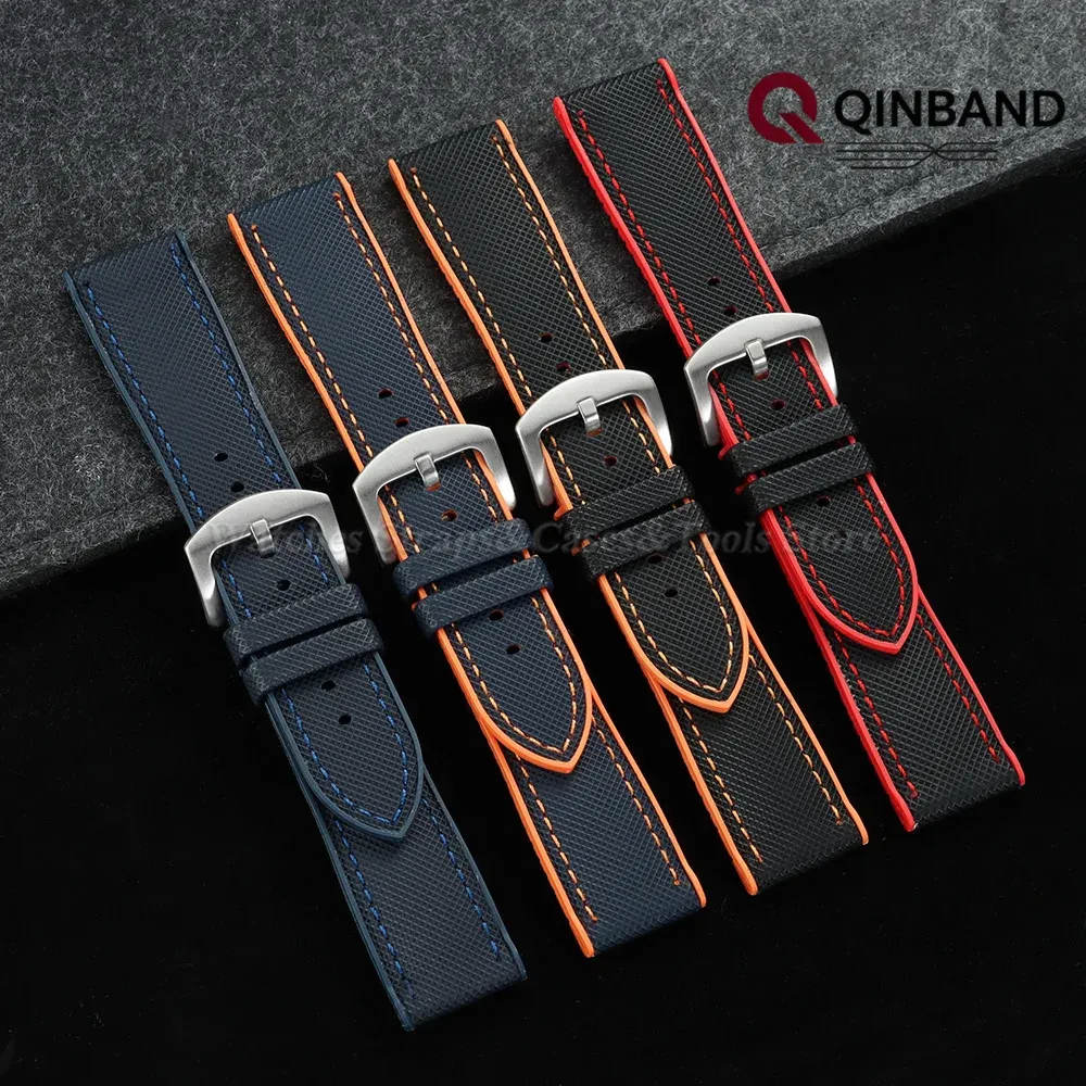 Bracelet nylon caoutchouc 18 à 24 mm étanche