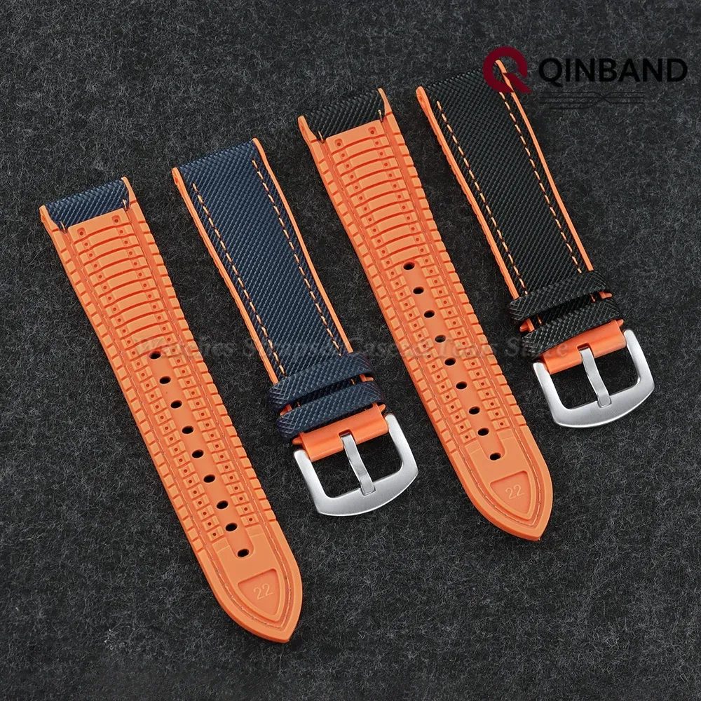 Bracelet nylon caoutchouc 18 à 24 mm étanche