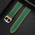 Bracelet nylon caoutchouc 18 à 24 mm étanche – Couleur du bracelet Green Yellow