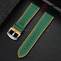 Bracelet nylon caoutchouc 18 à 24 mm étanche – Couleur du bracelet Green Yellow