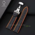 Bracelet nylon caoutchouc pour montre 20 à 24 mm – Couleur du bracelet Black Orange