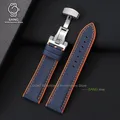 Bracelet nylon caoutchouc pour montre 20 à 24 mm – Couleur du bracelet Blue Orange