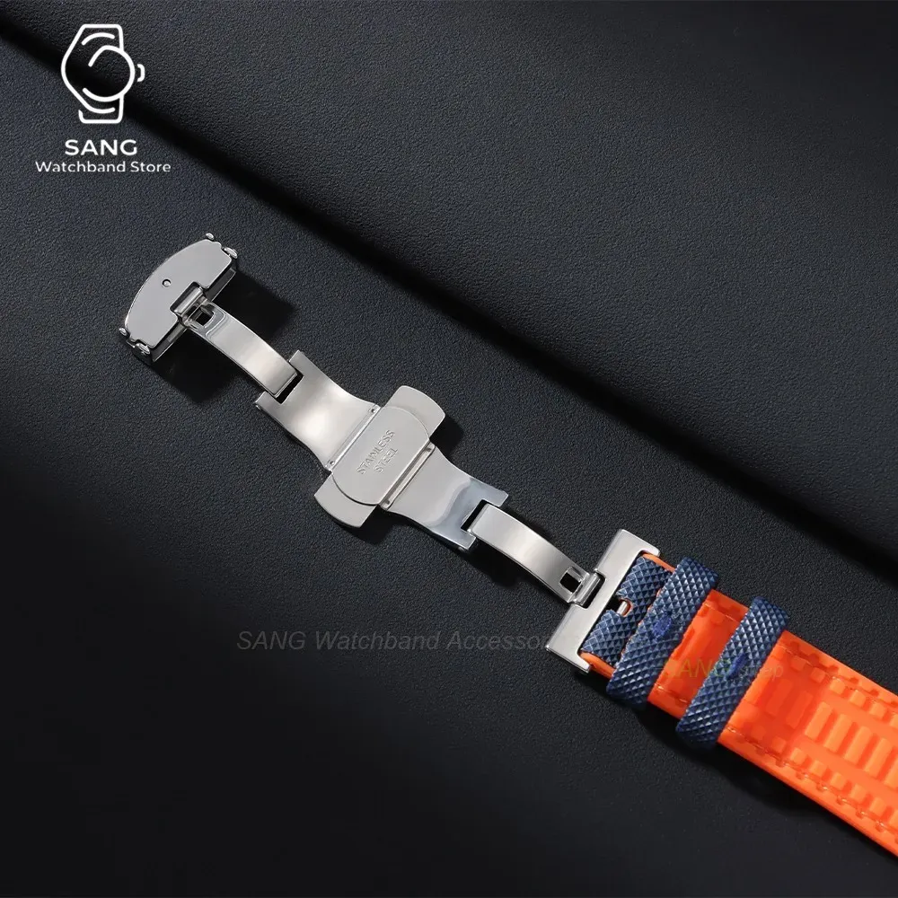 Bracelet nylon caoutchouc pour montre 20 à 24 mm