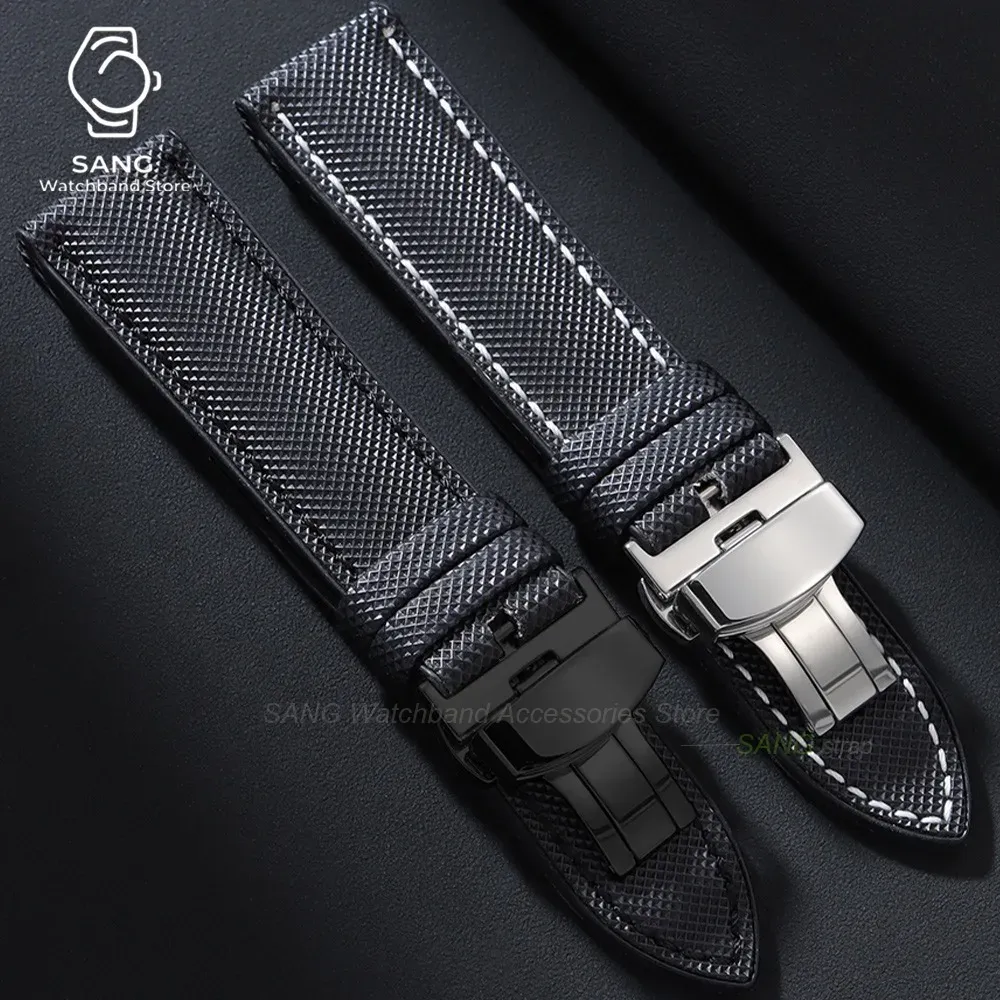 Bracelet nylon caoutchouc pour montre 20 à 24 mm