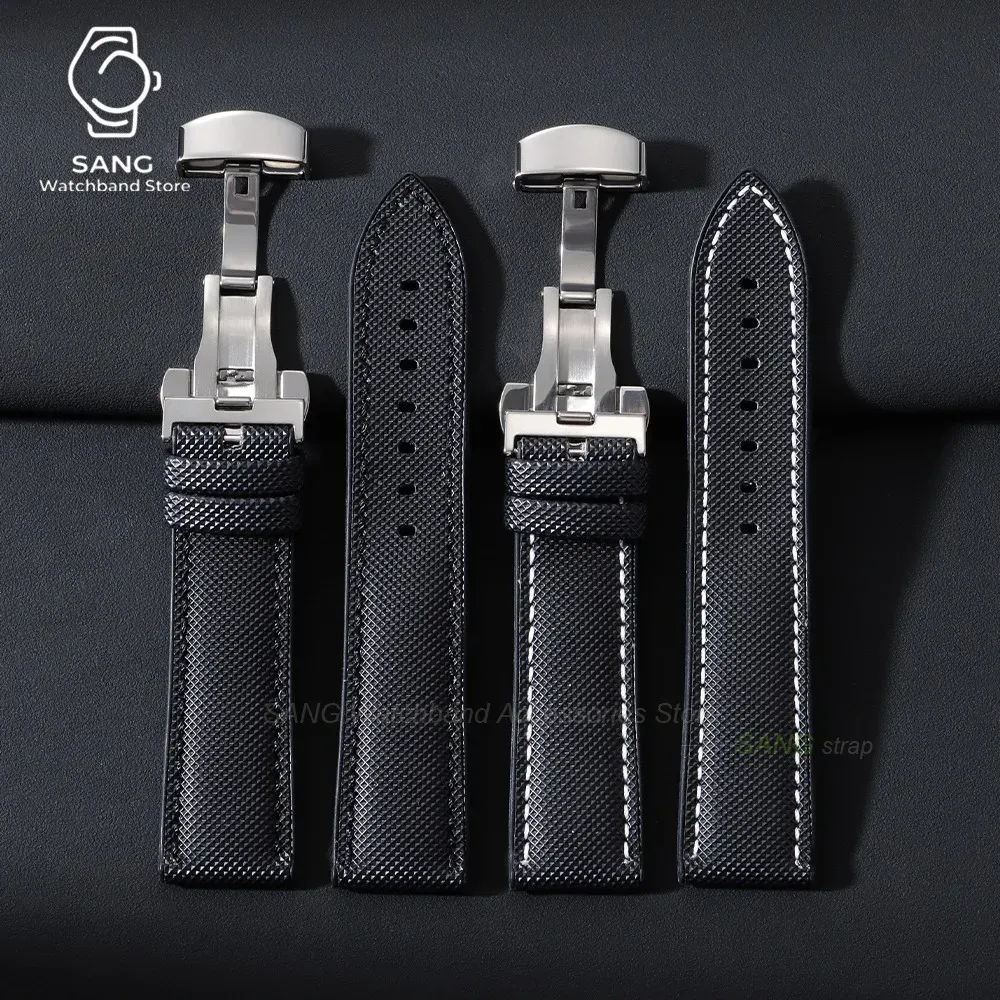 Bracelet nylon caoutchouc pour montre 20 à 24 mm