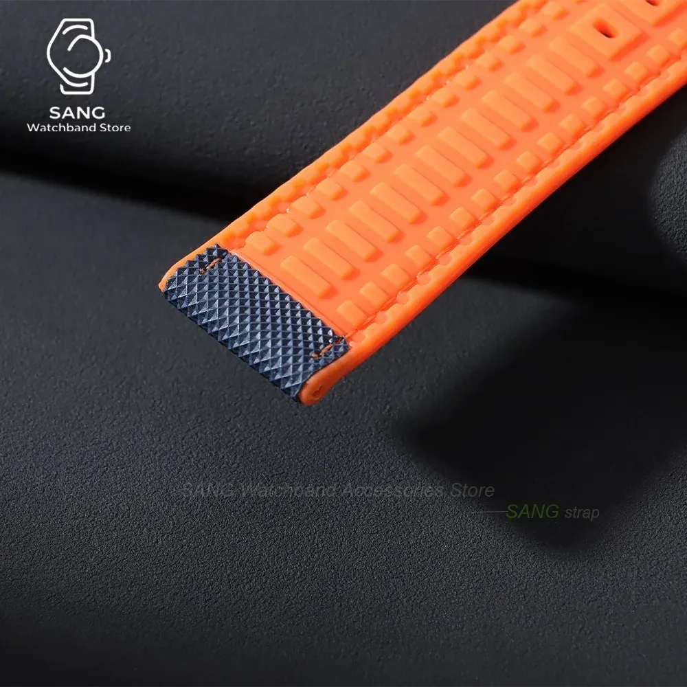 Bracelet nylon caoutchouc pour montre 20 à 24 mm