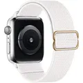 Bracelet nylon chouchou 38 à 49 mm pour Apple Watch – Couleur du bracelet 2 White