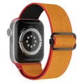 Bracelet nylon chouchou 38 à 49 mm pour Apple Watch – Couleur du bracelet 20 Yellow red black