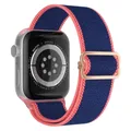 Bracelet nylon chouchou 38 à 49 mm pour Apple Watch – Couleur du bracelet 24 Blue pink edge