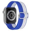 Bracelet nylon chouchou 38 à 49 mm pour Apple Watch – Couleur du bracelet 28 Blue white