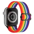 Bracelet nylon chouchou 38 à 49 mm pour Apple Watch – Couleur du bracelet 29 Black Rainbow