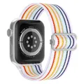 Bracelet nylon chouchou 38 à 49 mm pour Apple Watch – Couleur du bracelet 30 White rainbow