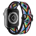 Bracelet nylon chouchou 38 à 49 mm pour Apple Watch – Couleur du bracelet 37 Pixel cell