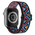 Bracelet nylon chouchou 38 à 49 mm pour Apple Watch – Couleur du bracelet 41 Red blue