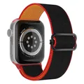 Bracelet nylon chouchou 38 à 49 mm pour Apple Watch – Couleur du bracelet 42 Black red