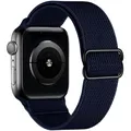 Bracelet nylon chouchou 38 à 49 mm pour Apple Watch – Couleur du bracelet 7 Deep blue