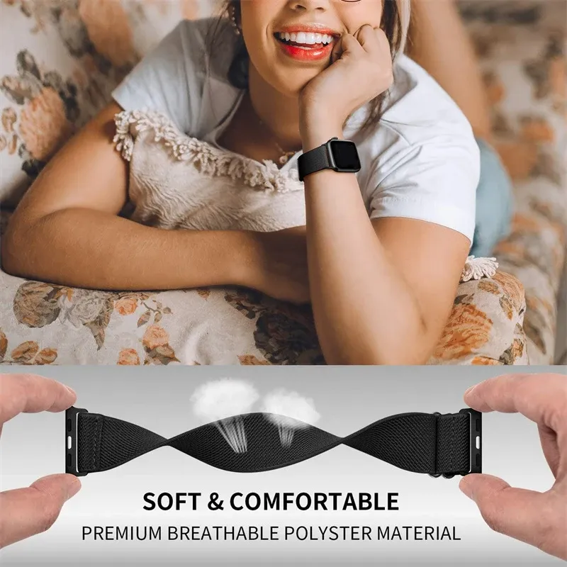 Bracelet nylon chouchou 38 à 49 mm pour Apple Watch