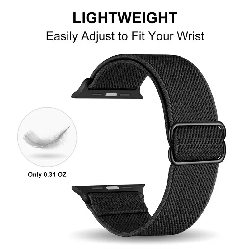Bracelet nylon chouchou 38 à 49 mm pour Apple Watch