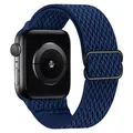 Bracelet nylon chouchou 38 à 49 mm pour Apple Watch – Couleur du bracelet W-dark blue