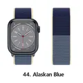 Bracelet nylon Correa 40 à 49 mm pour Apple Watch – Couleur du bracelet 44 Alaskan Blue