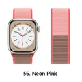 Bracelet nylon Correa 40 à 49 mm pour Apple Watch – Couleur du bracelet 56 Neon Pink