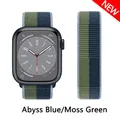Bracelet nylon Correa 40 à 49 mm pour Apple Watch – Couleur du bracelet Blue-Moss Green