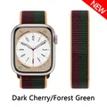 Bracelet nylon Correa 40 à 49 mm pour Apple Watch – Couleur du bracelet Cherry-Forest Green