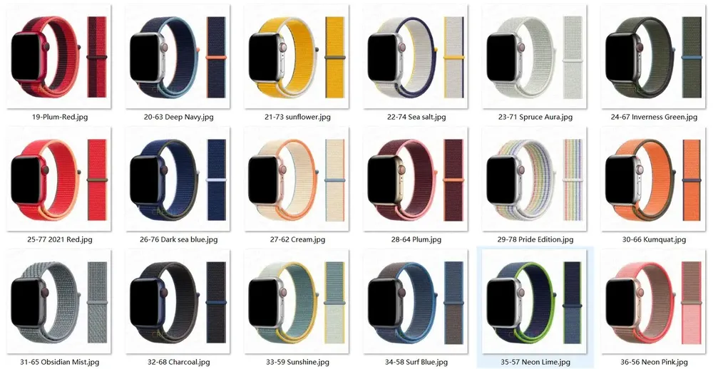 Bracelet nylon Correa 40 à 49 mm pour Apple Watch