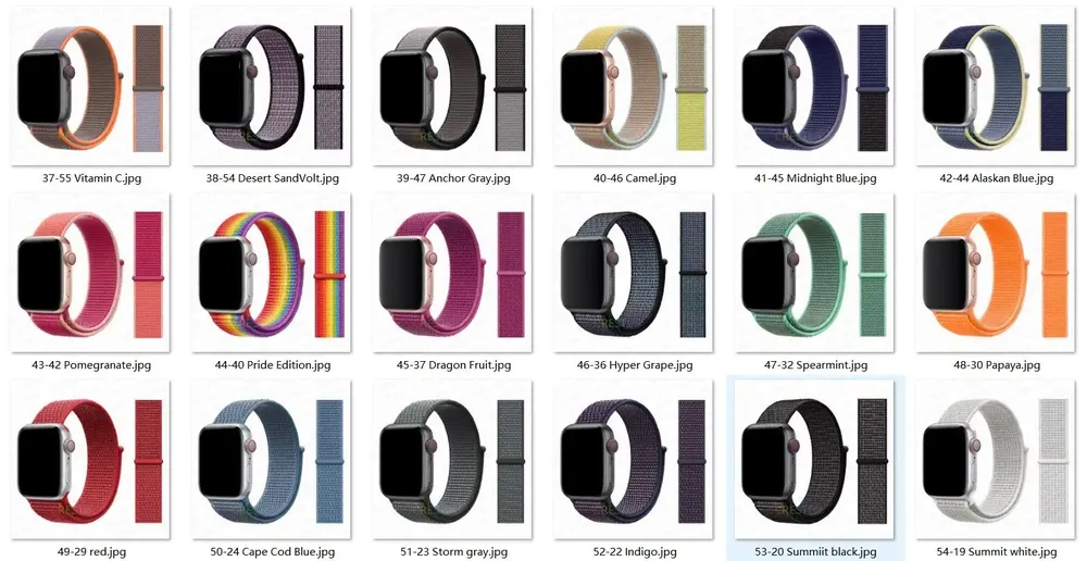 Bracelet nylon Correa 40 à 49 mm pour Apple Watch