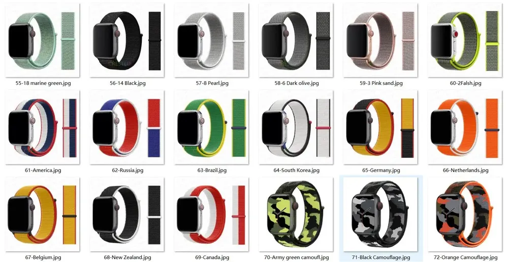Bracelet nylon Correa 40 à 49 mm pour Apple Watch