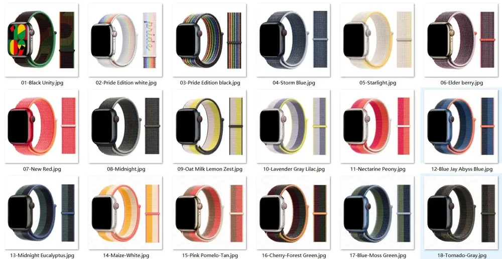 Bracelet nylon Correa 40 à 49 mm pour Apple Watch