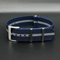 Bracelet nylon côtelé 19 à 21 mm – Couleur du bracelet Blue-Grey