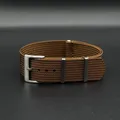 Bracelet nylon côtelé 19 à 21 mm – Couleur du bracelet Brown