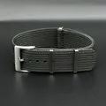 Bracelet nylon côtelé 19 à 21 mm – Couleur du bracelet Dark grey