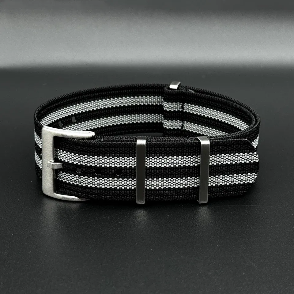 Bracelet nylon côtelé 19 à 21 mm