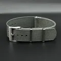 Bracelet nylon côtelé 19 à 21 mm – Couleur du bracelet Light grey