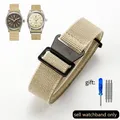 Bracelet nylon élastique 18 à 22 mm style militaire – Couleur du bracelet Khaki-Black