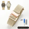 Bracelet nylon élastique 18 à 22 mm style militaire – Couleur du bracelet Khaki-Rose
