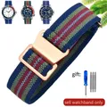 Bracelet nylon élastique 18 à 22 mm style militaire – Couleur du bracelet Rainbow-Rose