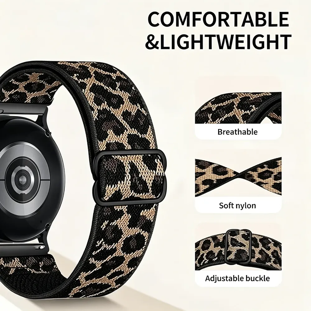 Bracelet nylon élastique 20 à 22 mm Samsung et Huawei