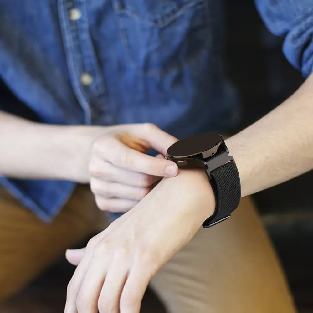 Bracelet nylon élastique 20 à 22 mm Samsung et Huawei