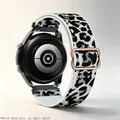 Bracelet nylon élastique 20 à 22 mm Samsung et Huawei – Couleur du bracelet White leopard