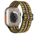 Bracelet nylon élastique 38 à 49 mm pour Apple Watch – Couleur du bracelet bohemian yellow 67