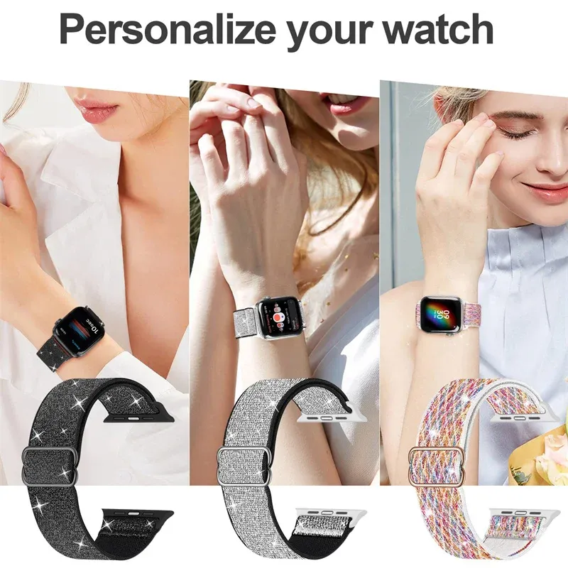 Bracelet nylon élastique 38 à 49 mm pour Apple Watch