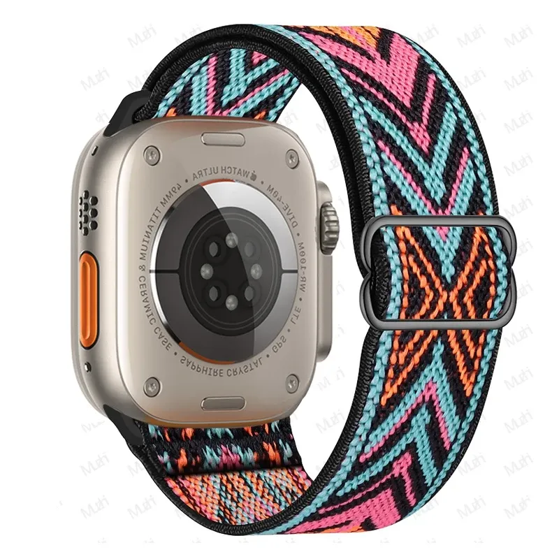 Bracelet nylon élastique 38 à 49 mm pour Apple Watch