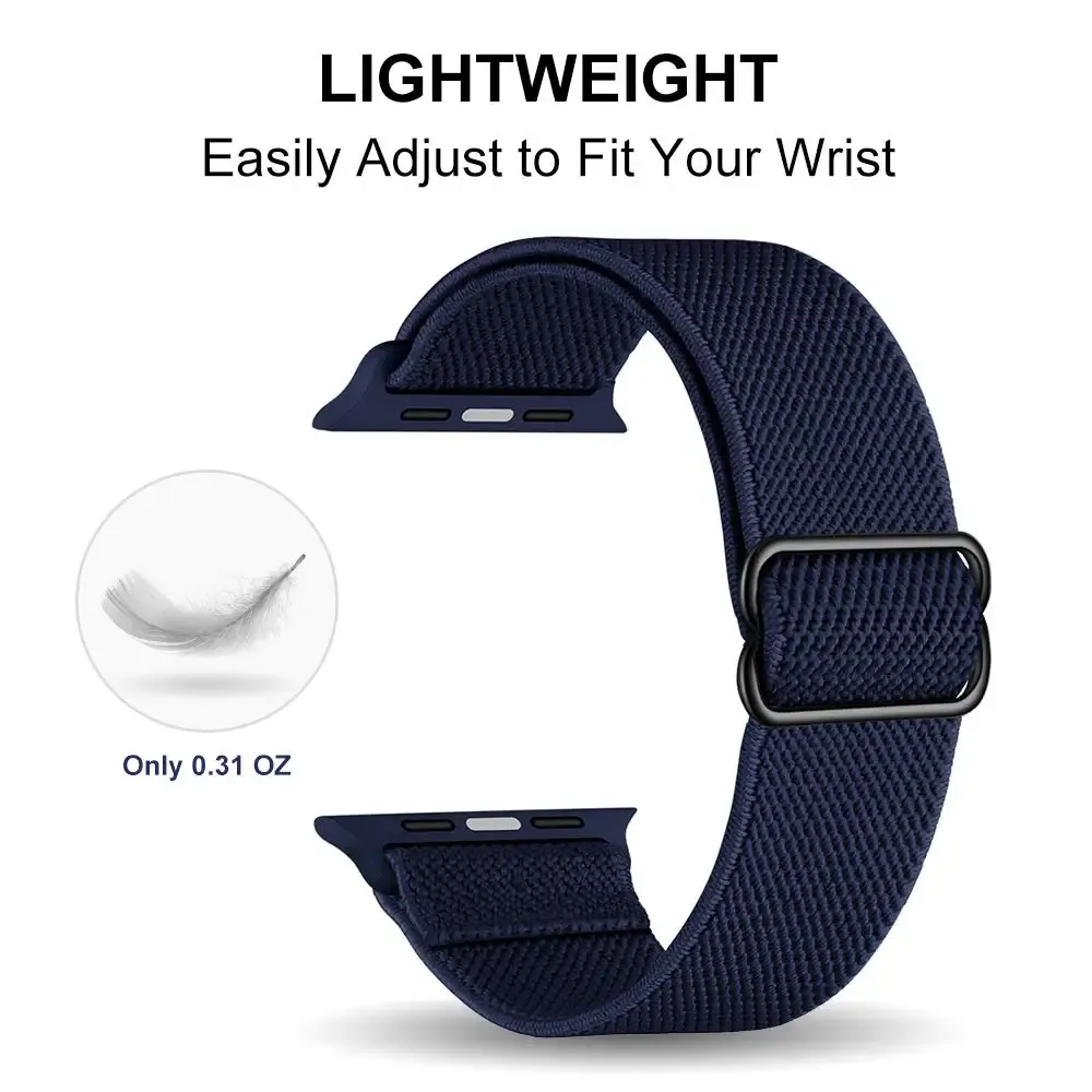 Bracelet nylon élastique 38 à 49 mm pour Apple Watch