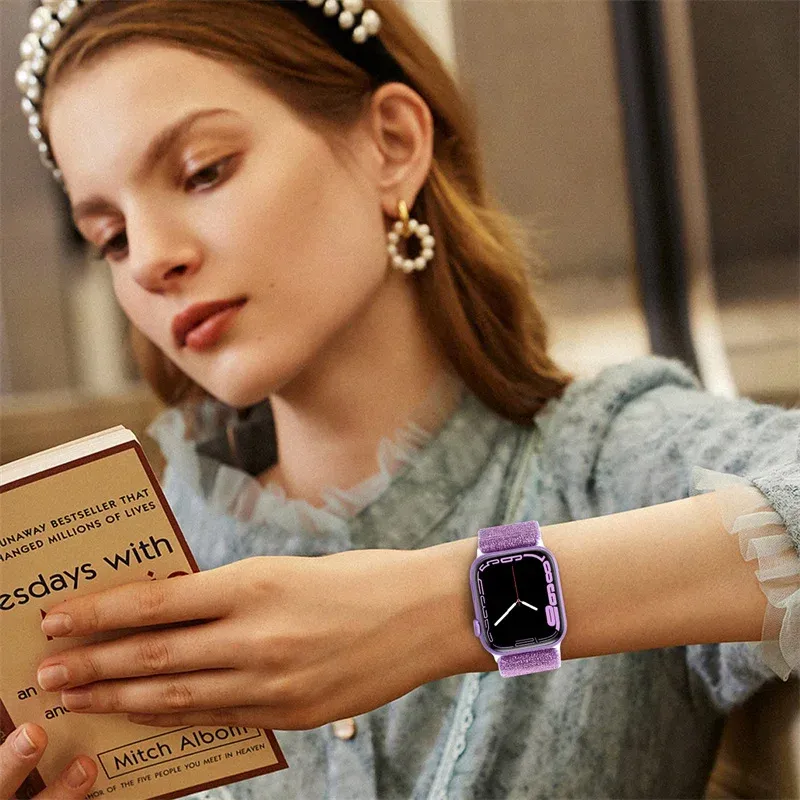 Bracelet nylon élastique 38 à 49 mm pour Apple Watch