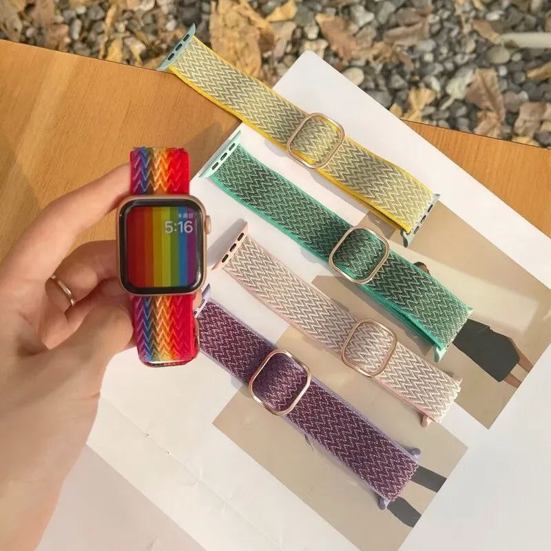 Bracelet nylon élastique 38 à 49 mm pour Apple Watch