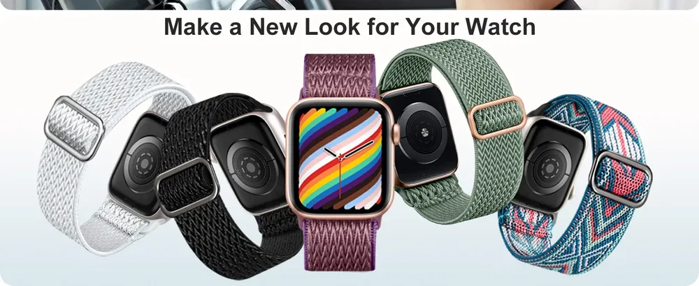 Bracelet nylon élastique 38 à 49 mm pour Apple Watch